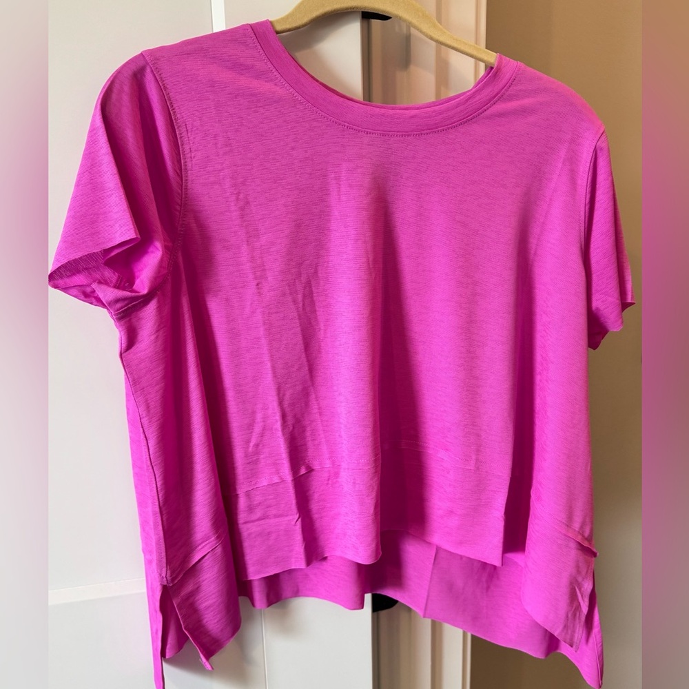 ZENANA•SHARK BITE SIDE SLIT TOP• ZENANA•Bright Pink•STYLE#NST-6321Y - Picture 4 of 8